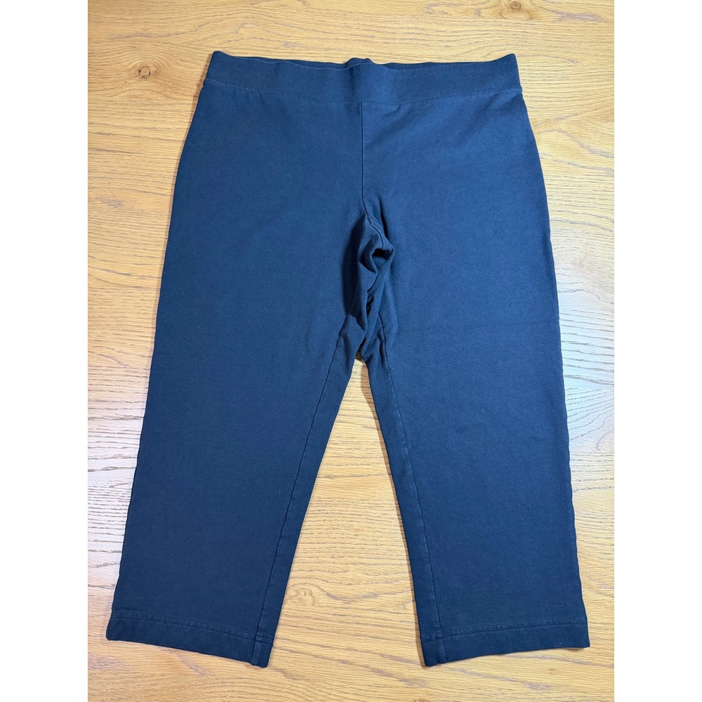 Pure Jill Black Capri Leggings Cropped Stretch Knit Pants Size Large